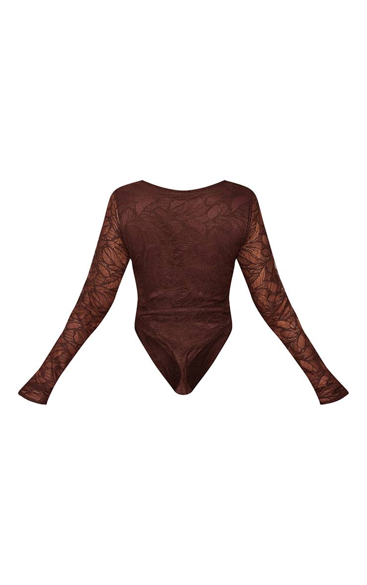 Chocolat Ensemble Coordonné Body En Dentelle Sculptant