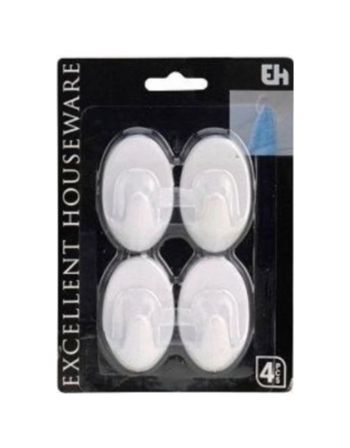 Homestyle Haakjes Klevend 4 St - Huishoud - Wit 4 Ass Set