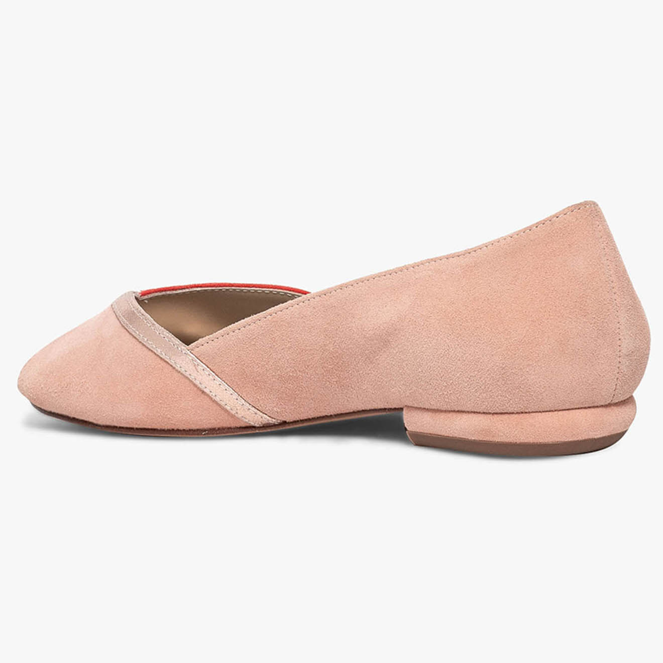 Bocage Ballerines en Velours de Cuir Saphir pêche
