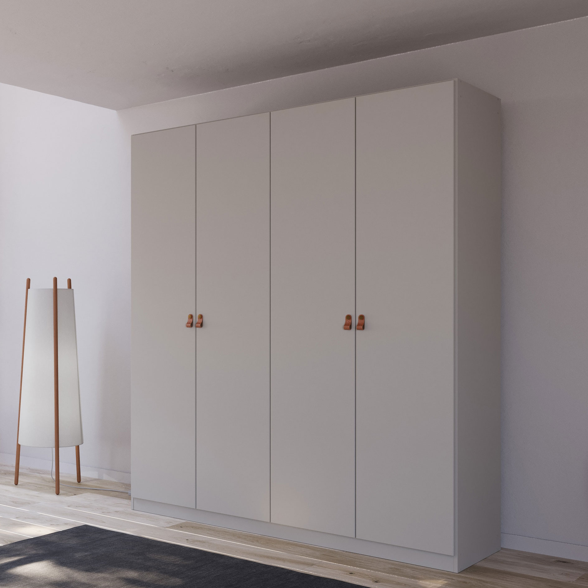 Drehtürenschrank - seidengrau - 181 cm