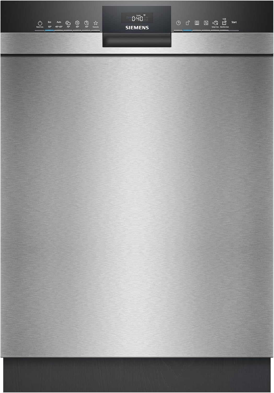 Siemens SN43HS03TE iQ300, Unterbau Geschirrspüler 60 cm, Besteckkorb, Bestätigte Hygieneleistung, smartStart, Oberkorb höhenverstellbar, varioSpeed, Programm-Assistent, aquaStop, Gebürsteter Stahl