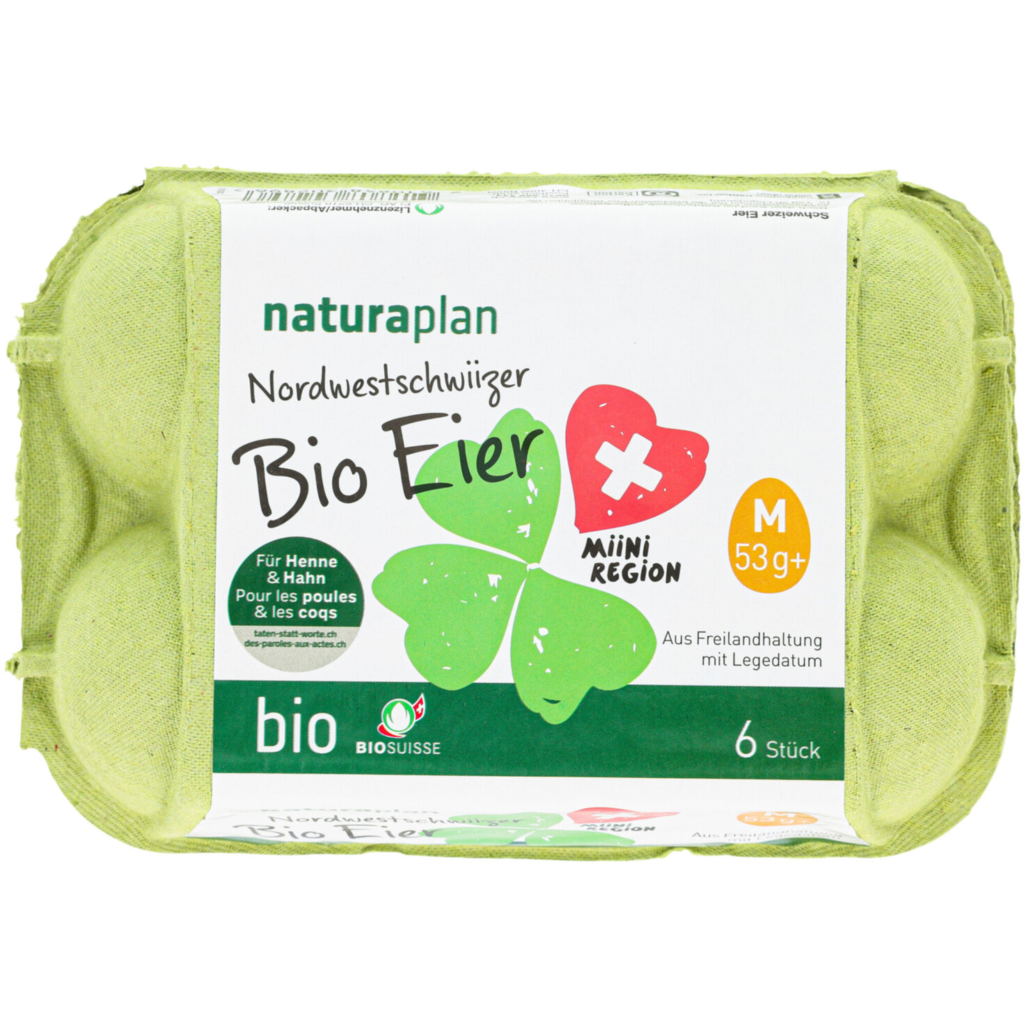 Naturaplan Bio Regio Eier Nordwestschweiz 53+ 6 Stück