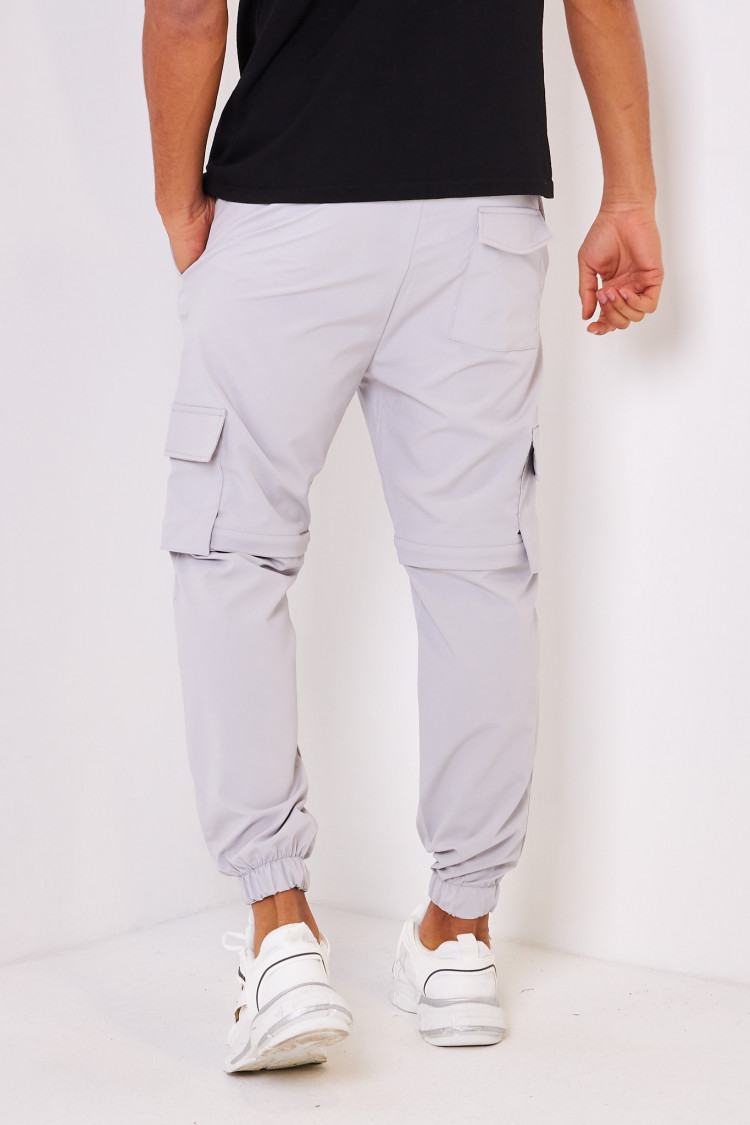 Pantalon cargo gris uni