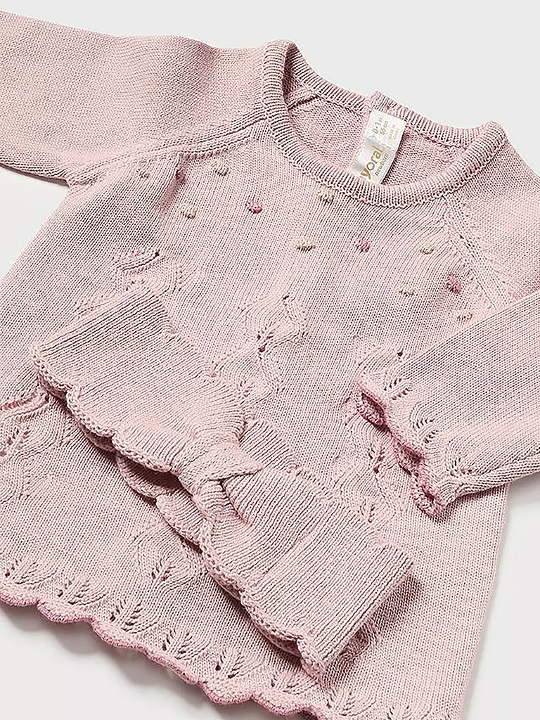 MAYORAL Baby Set Stirnband, Pullover, Hose 3-teilg  rosa