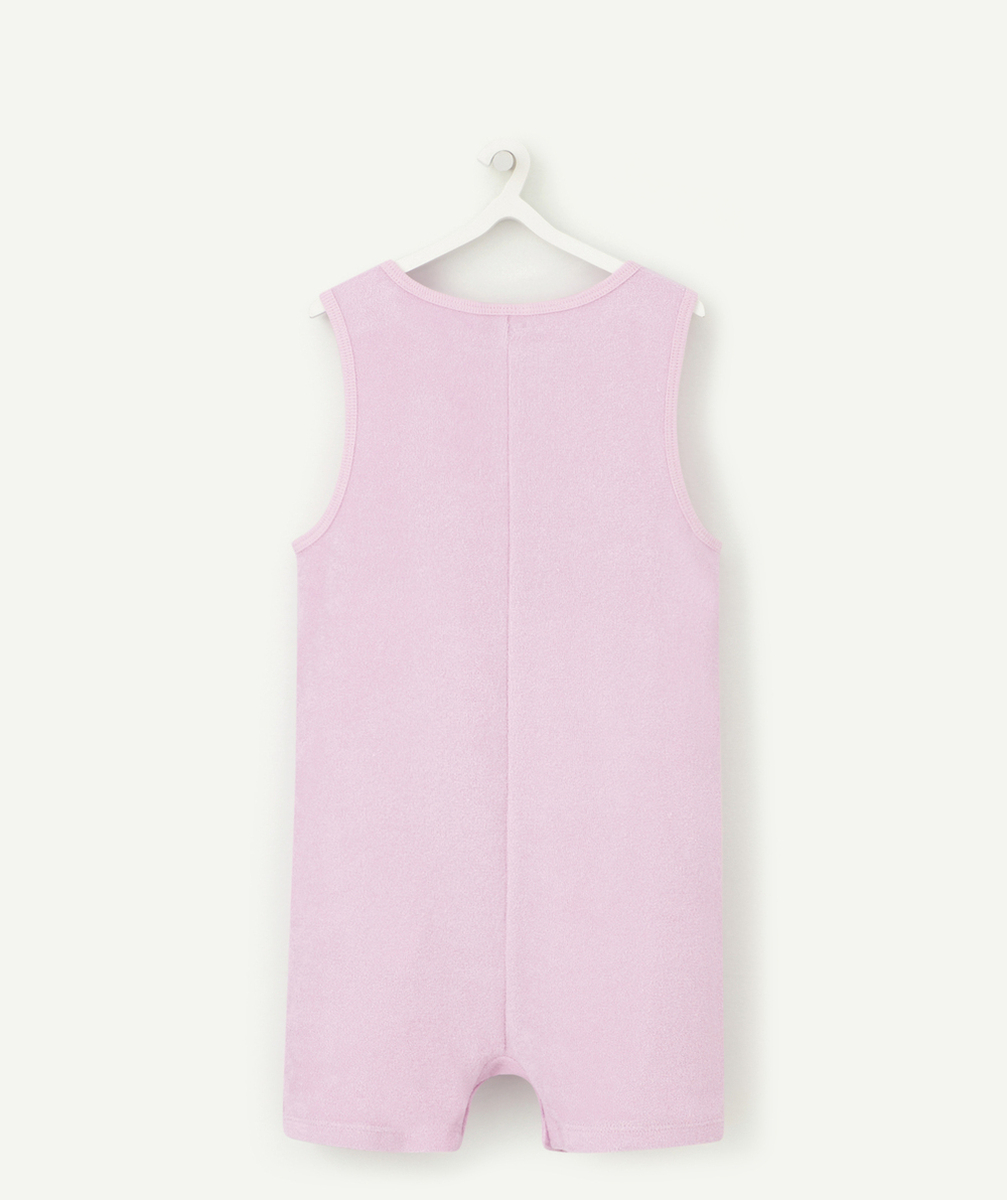 SALOPETTE BÉBÉ FILLE EN FIBRES RECYCLÉES MATIÈRE ÉPONGE MAUVE