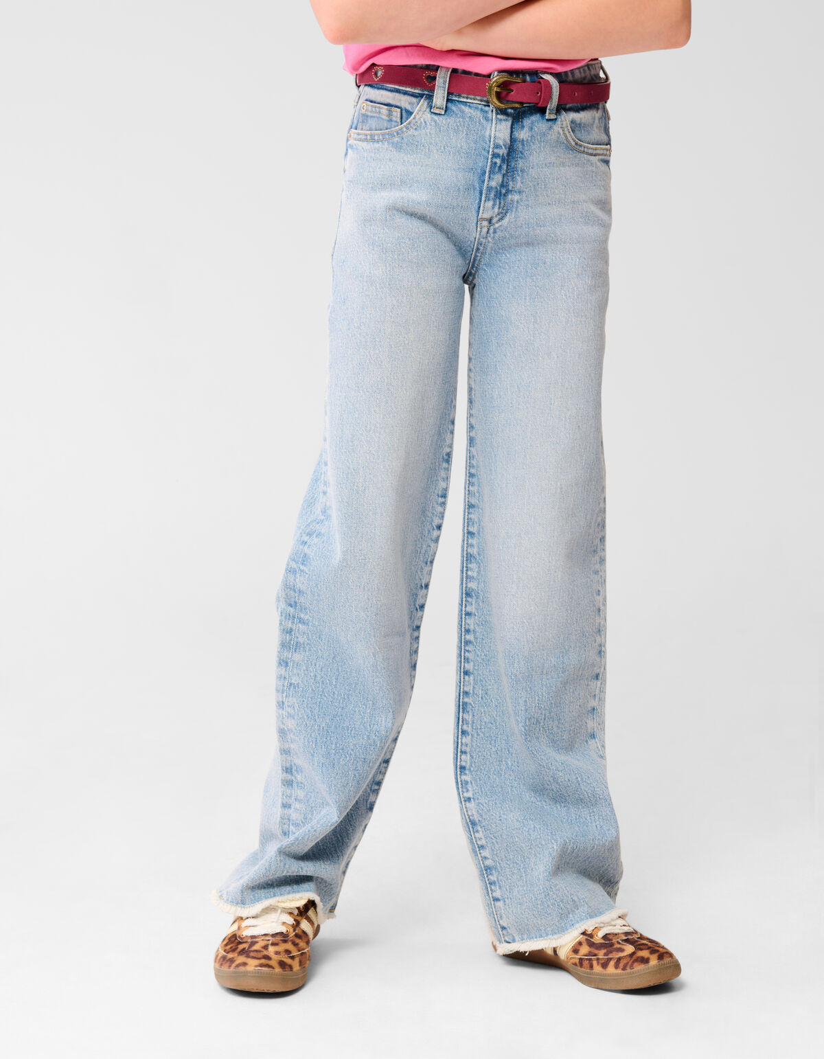 Denim Wide Leg Jeans Blauw