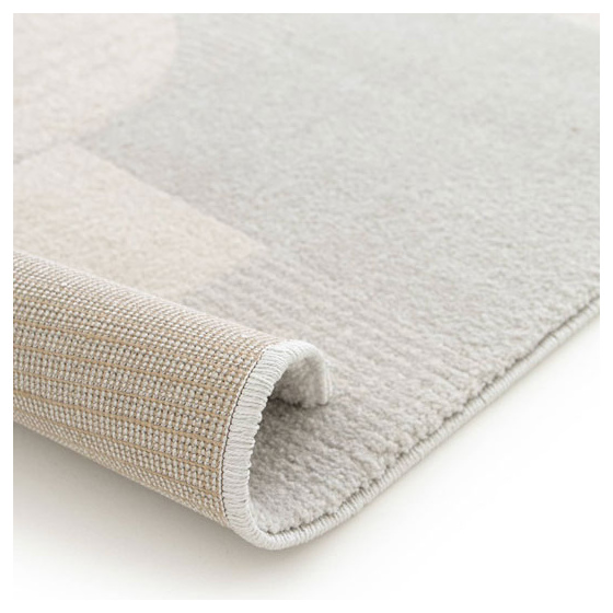 Tapis intérieur géométrique - bauhaus - gris et beige naturel - 120 x 170 cm