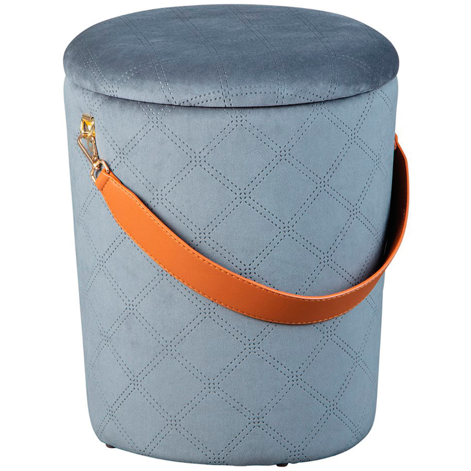 Hocker Nevis Ø31x40cm Samt hellgrau