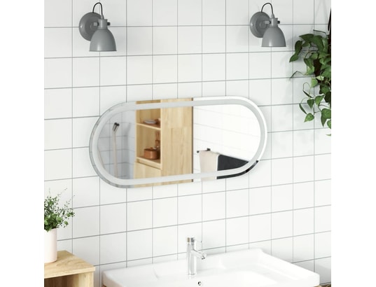 VIDAXL - Miroir de salle de bain à led 90x40 cm ovale