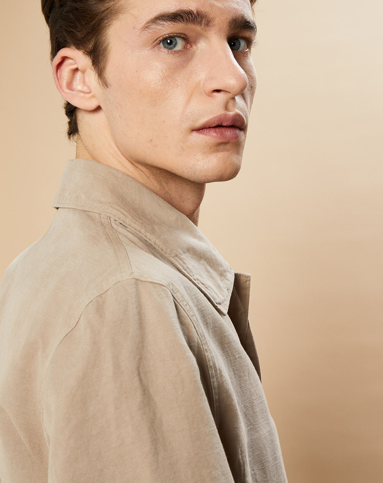 Hartford Veste en Coton & Lin Jerry tan