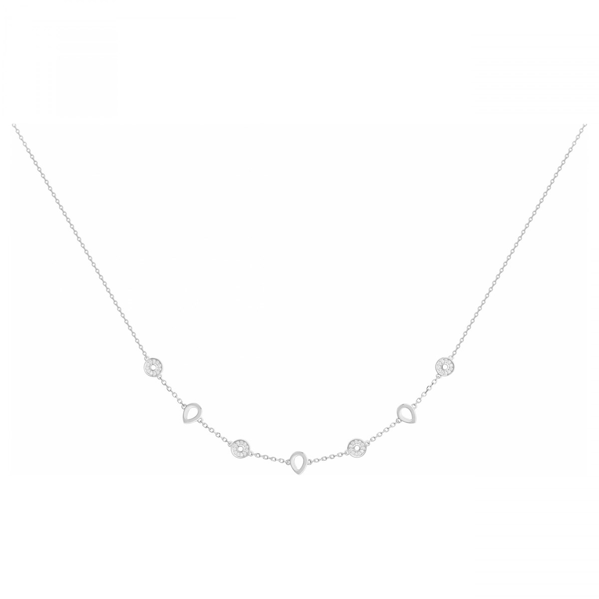 Collier multi-motifs en Argent avec oxyde de zirconium blanc