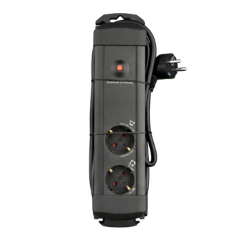 Handson Stekkerdoos 2-voudig Zwart 1,5 Meter Wasmachine / Droger