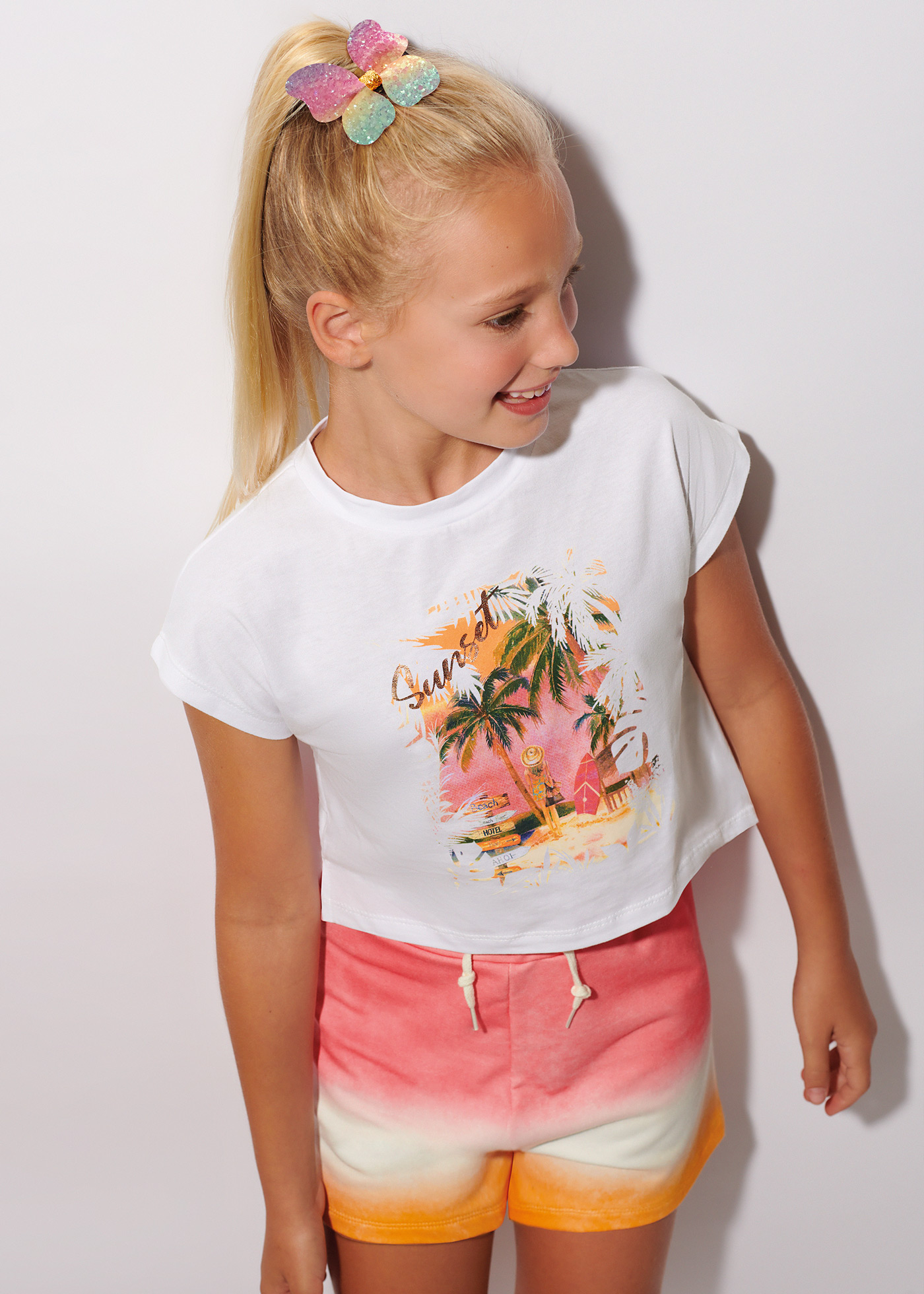 Conjunto de duas peças com estampa para meninas