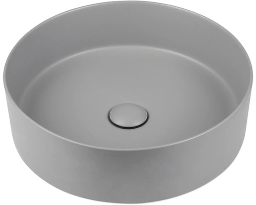 Jungborn AMION opzetwastafel 40 cm in matgrijs, inclusief keramische afvoerplug