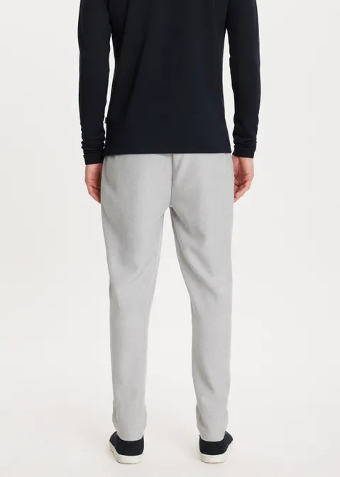Pantalon met gemêleerde look grijs (GRS.MEL)