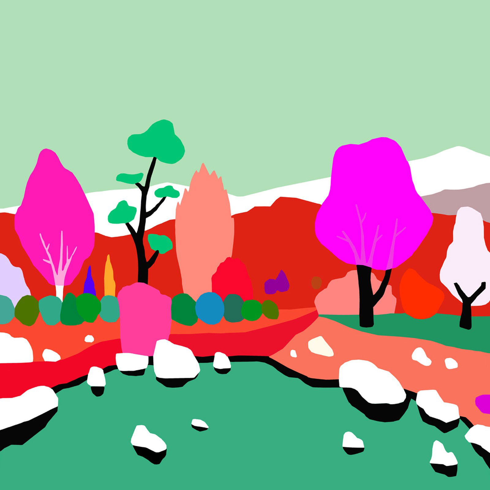 Trees by the lake by Alejos Lorenzo Vergara - Limited Edition. Edition of: 150. Signed.