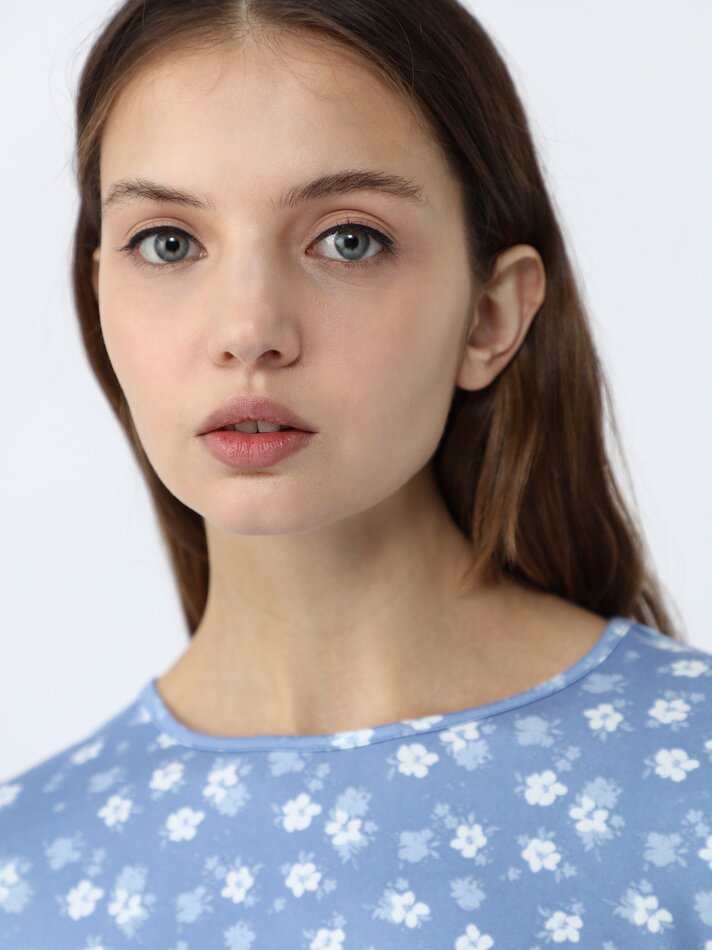 Conjunto de pijama comprido estampado - Azul escuro