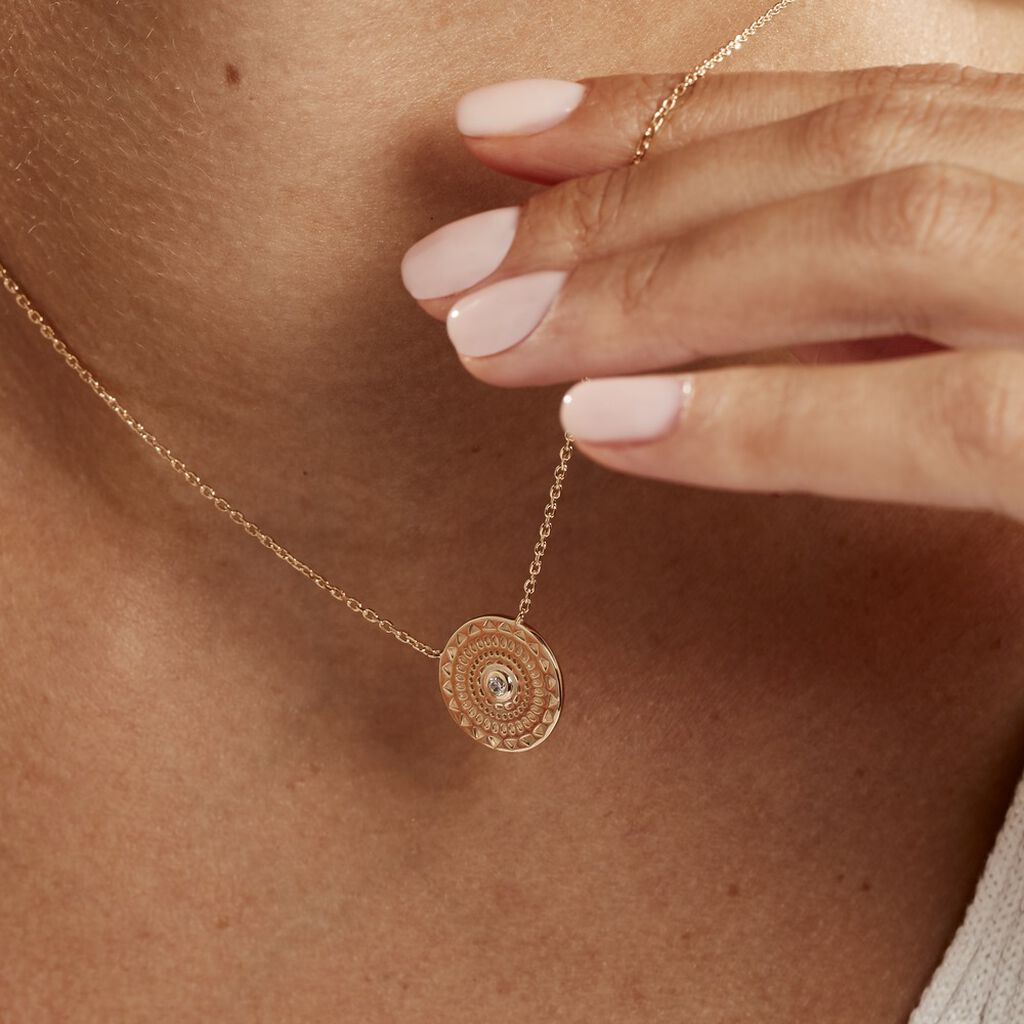 Collier Carmina Plaqué Or Jaune Oxyde De Zirconium