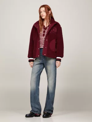 Jaqueta Varsity Relaxed com Forro de Pele Sintética Crest