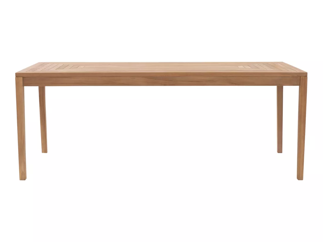 Table à manger de jardin en teck L.200 cm - Naturel clair - ALLENDE de MYLIA