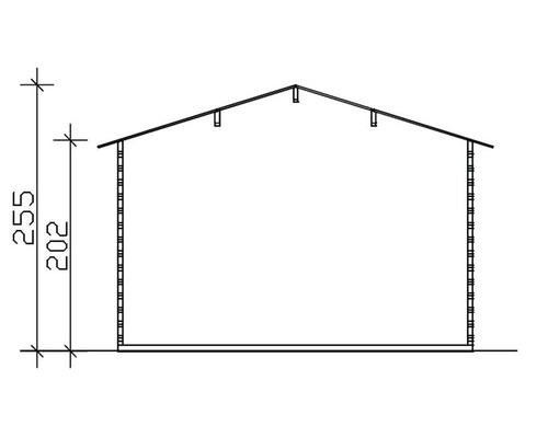Blokhut Konsta Trelleborg 45 mm met vloer 380 x 330 cm naturel