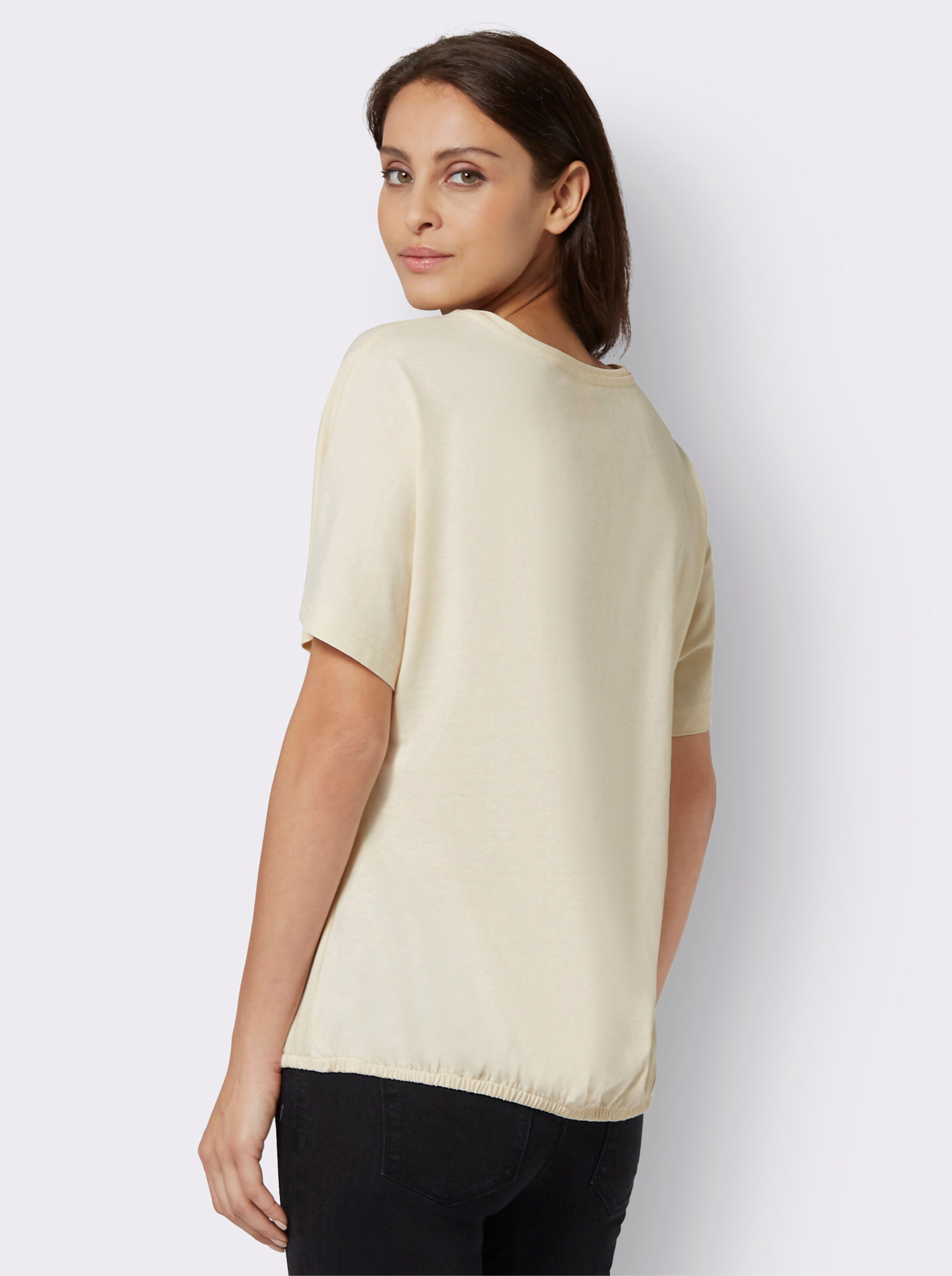 T-Shirt mit Blumen-Druck im Vorderteil