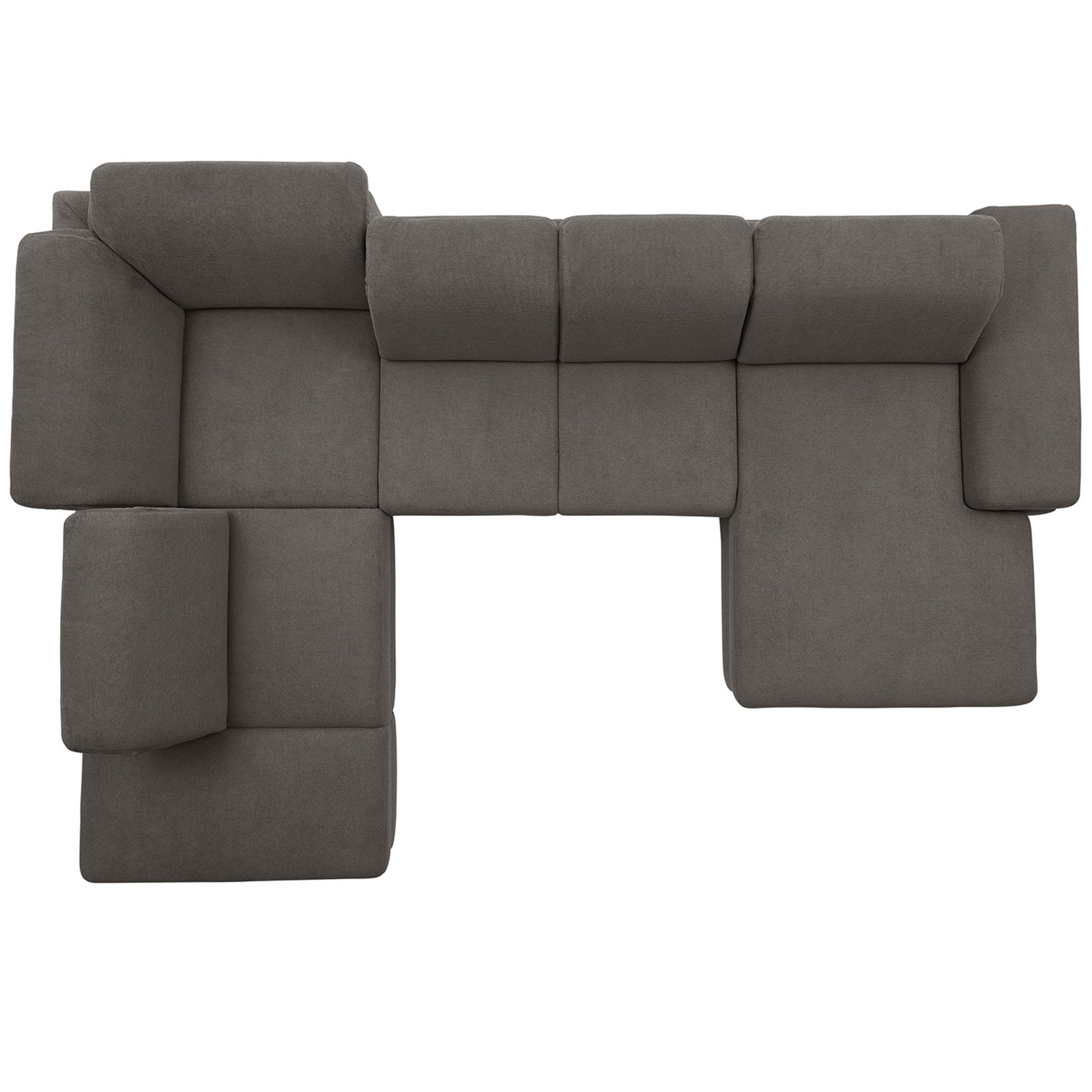 polsterpower Boxspring-Wohnlandschaft - Belle grey - Basismodell - Recamiere rechts