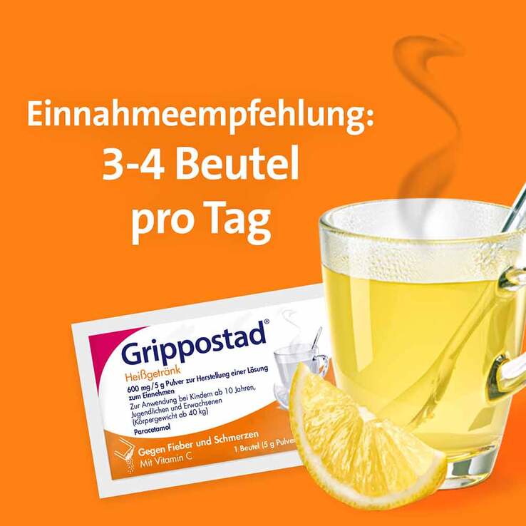 Grippostad Heißgetränk bei Schmerzen und Fieber , 10 St