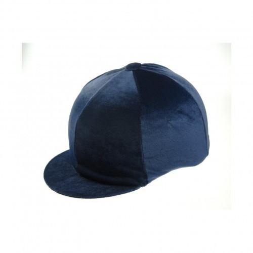 Capa de veludo para cascos de montaria, azul marinho