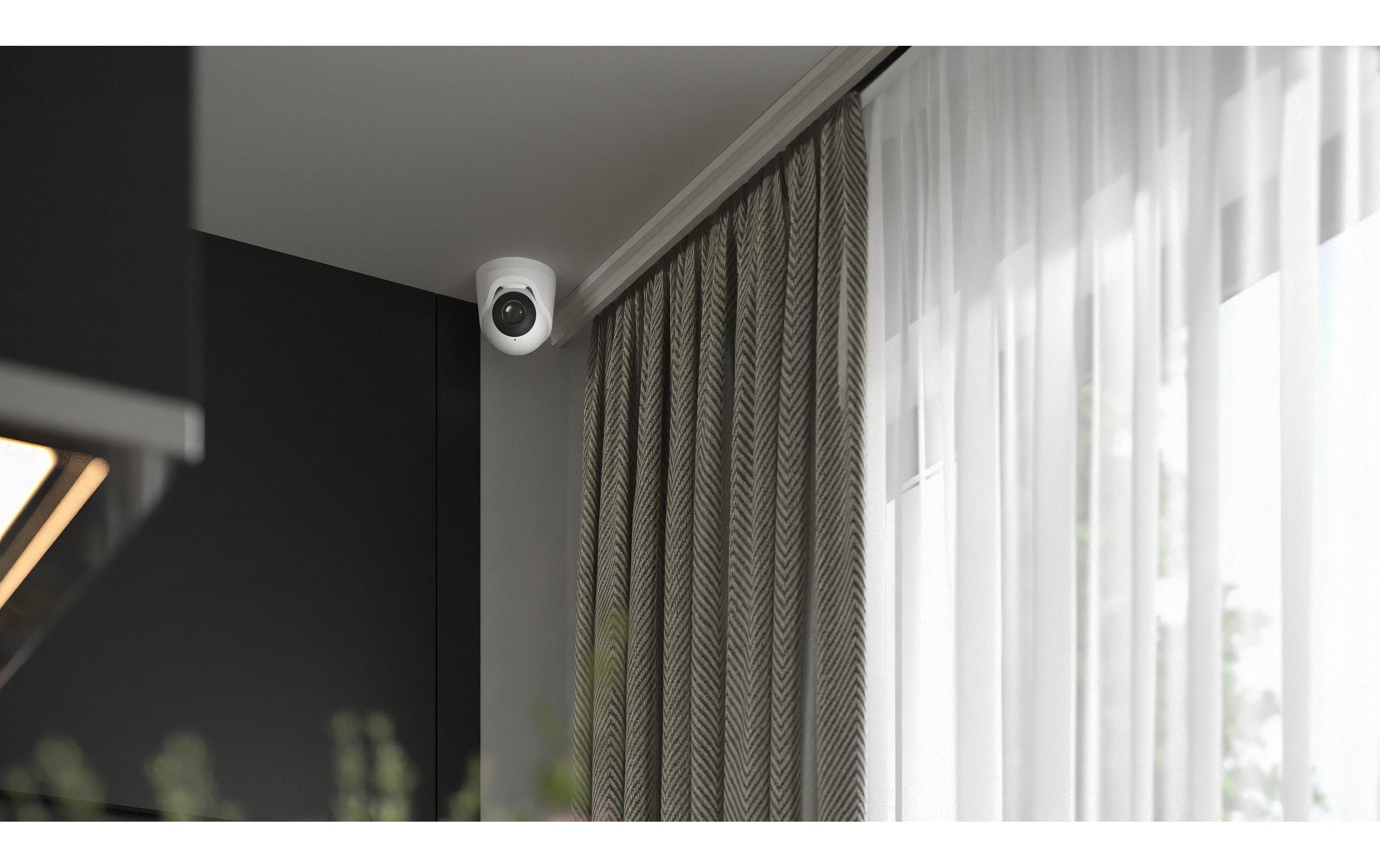 Netzwerkkamera TurretCam (8 Mp/2.8 mm) Weiss<br>Kabelgebundene IP-Überwachungskamera mit KI