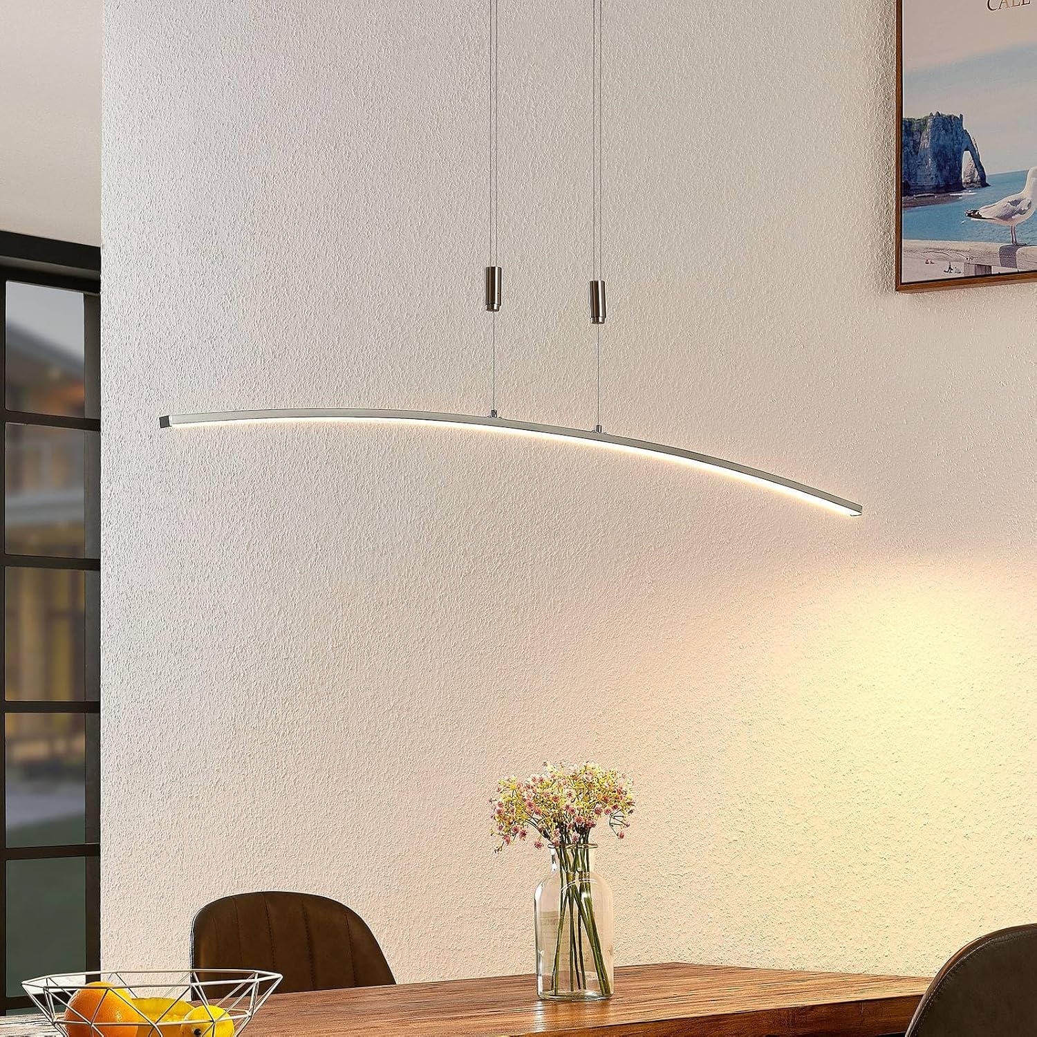 Lindby LED Phillie dimmbar (Modern) in Alu aus Metall (1 flammig,) Wohnzimmerleuchte
