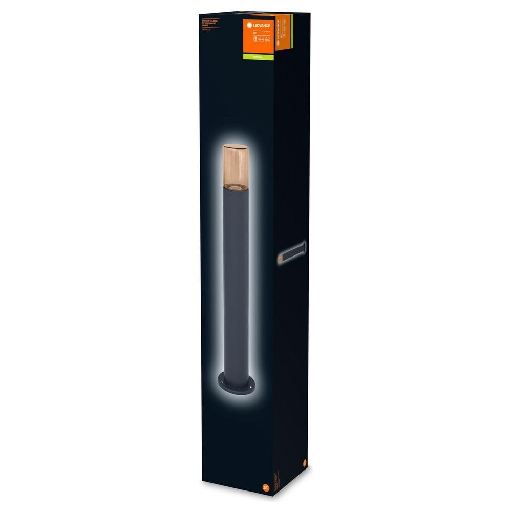 Endura Classic padverlichting in donkergrijs en amber E27 800mm