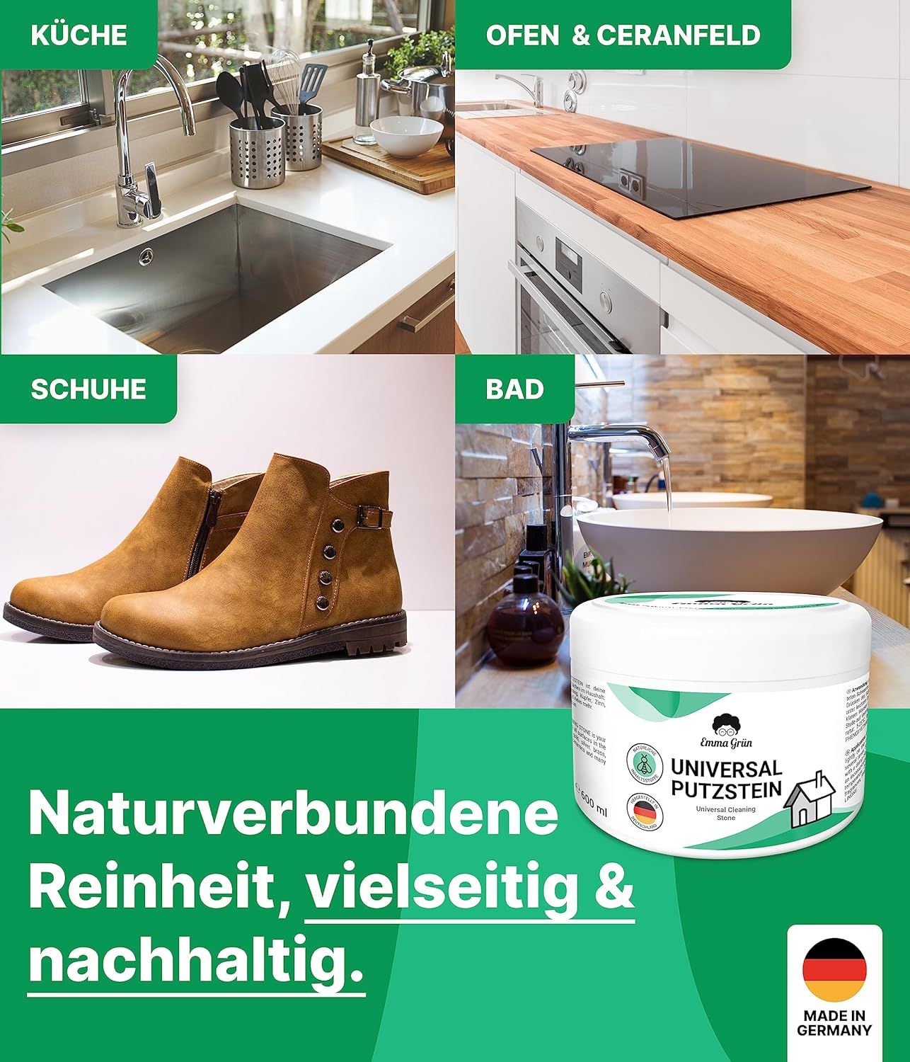 Emma Grün® Universal Putzstein inkl. Schwamm