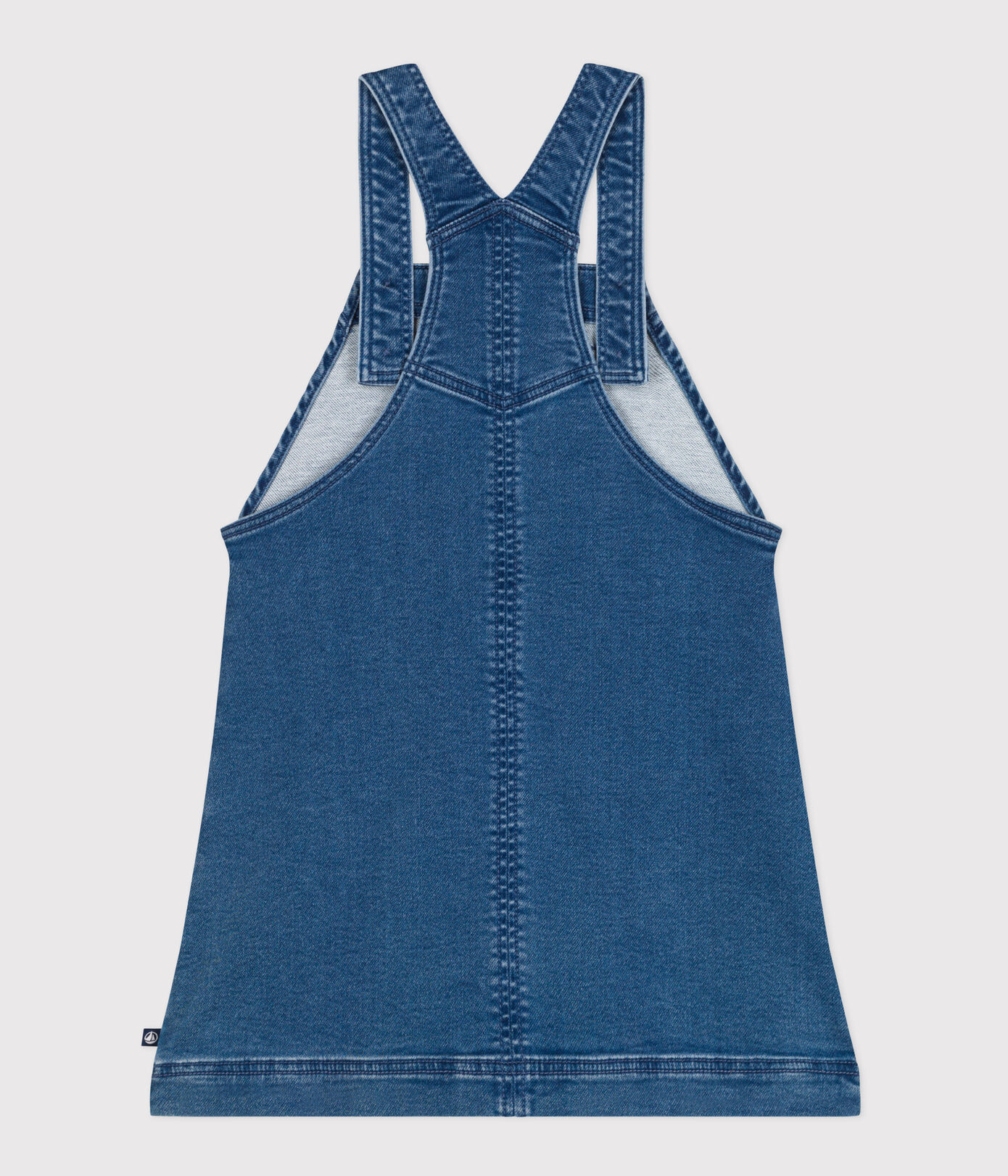 Robe salopette en denim effet molleton enfant fille