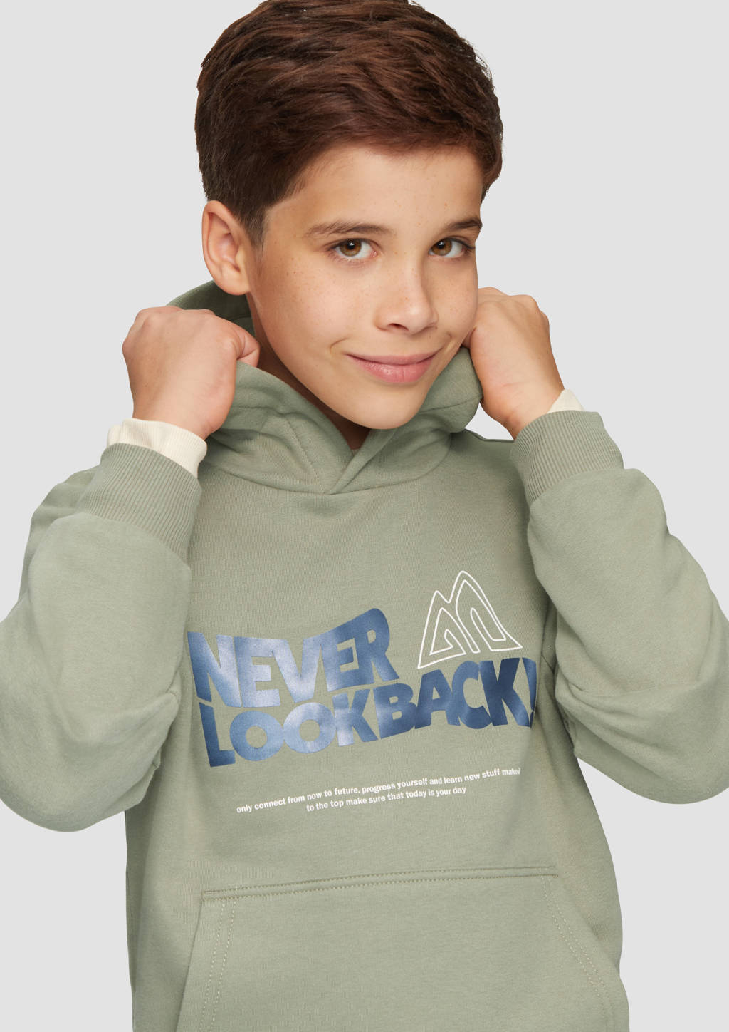 s.Oliver hoodie met printopdruk groen