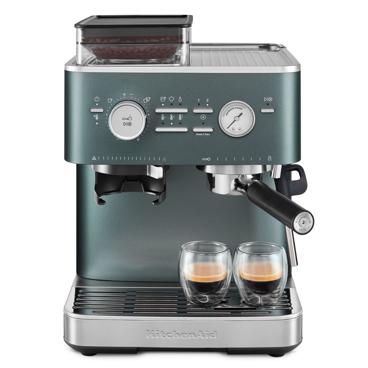 Espressomaskin med kaffekvern, juniper