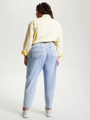 Calça jeans Curve Mom de cintura ultra alta e corte afunilado