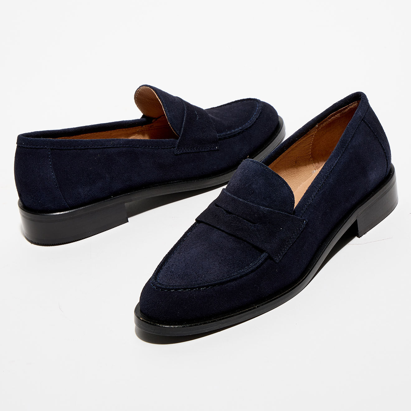 Apologie Mocassins en Velours de Cuir Juliette marine
