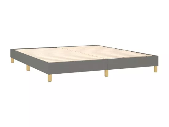 Sommier tapissier et matelas et LED Gris foncé 160x200 cm Tissu