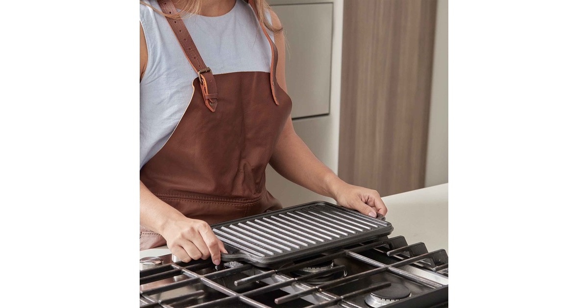 VictoriaOmkeerbare Bakplaat 33 x 21 cm, Seasoned grillplaat  (Zwart, Color packaging)