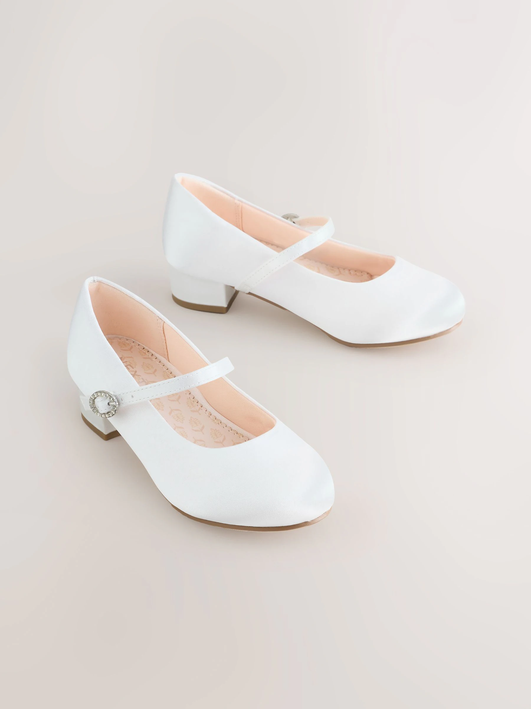 Wit - Stain Resistant Satin Mary Jane Flower Girl Heeled Shoes