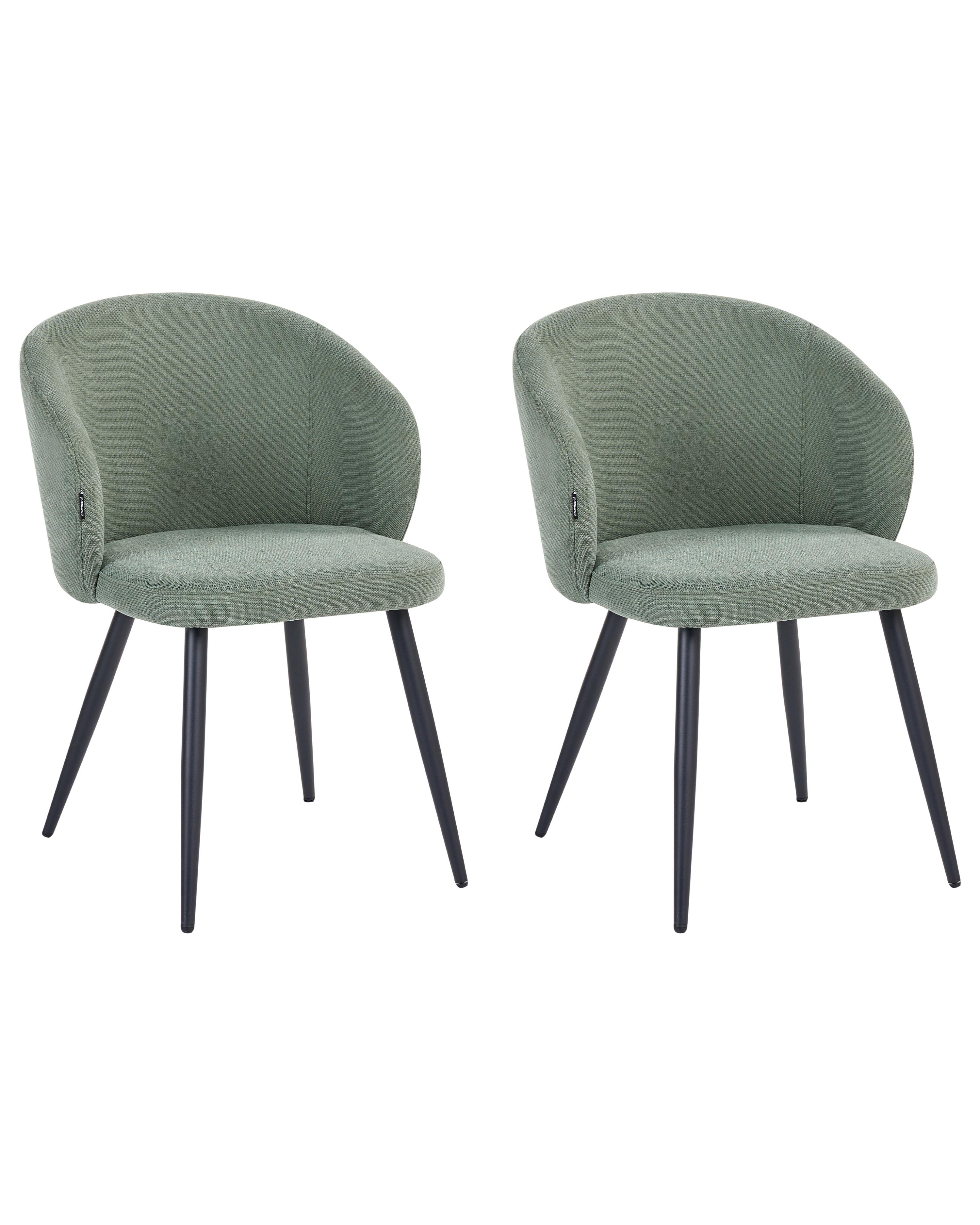Set van 2 eetkamerstoelen MOUNDVILLE Stof Lichtgroen