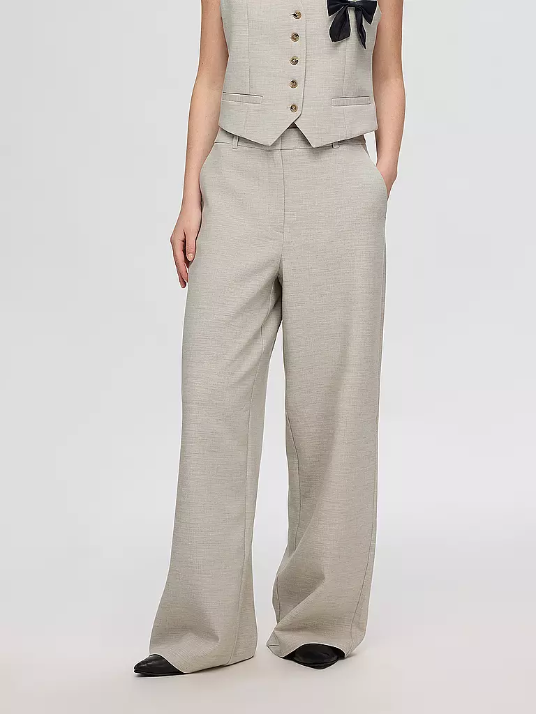 SELECTED FEMME Businesshose SLFRITA Wide Fit hellgrau