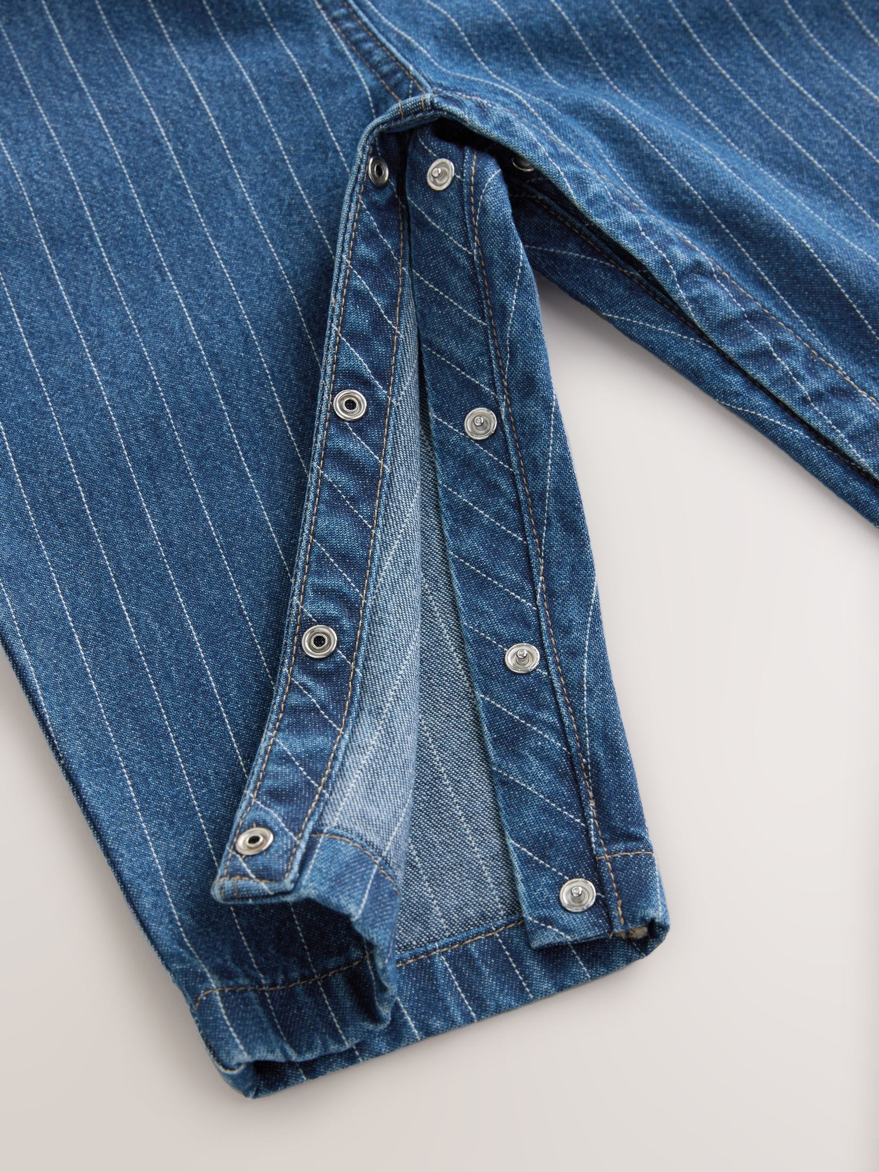 Donkerblauw denim - Set van bretelbroeken en blouse met hartjesprint (3mnd-7jr)