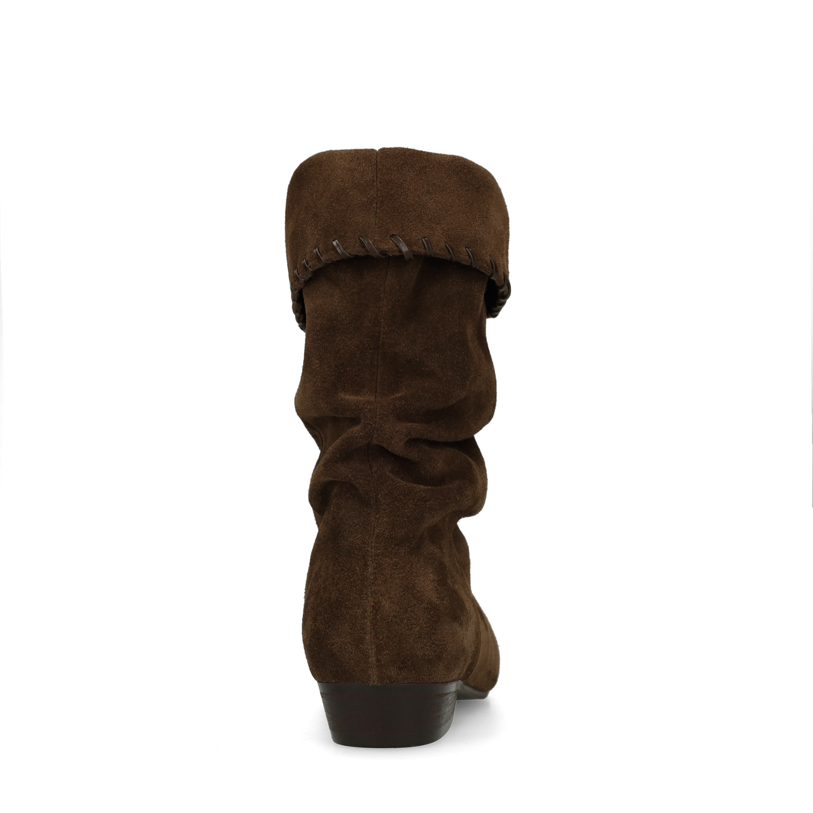 Donkerbruine suède slouchy enkellaarsjes