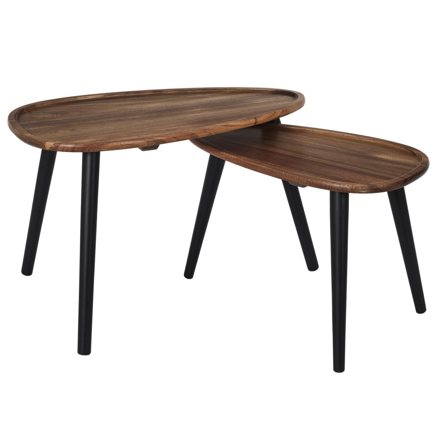 TABLE GIGOGNE GALET ACACIA X2 PIECES
