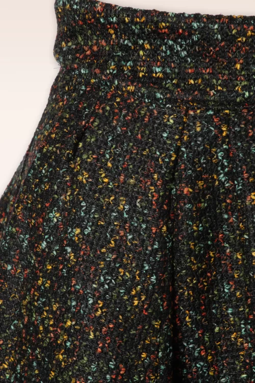 Miss Candyfloss Talissa Lou gebreide swing rok in zwart en multi