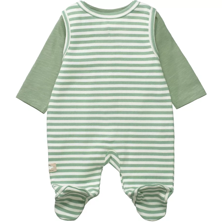 STACCATO Strampler+Shirt pine green gestreift