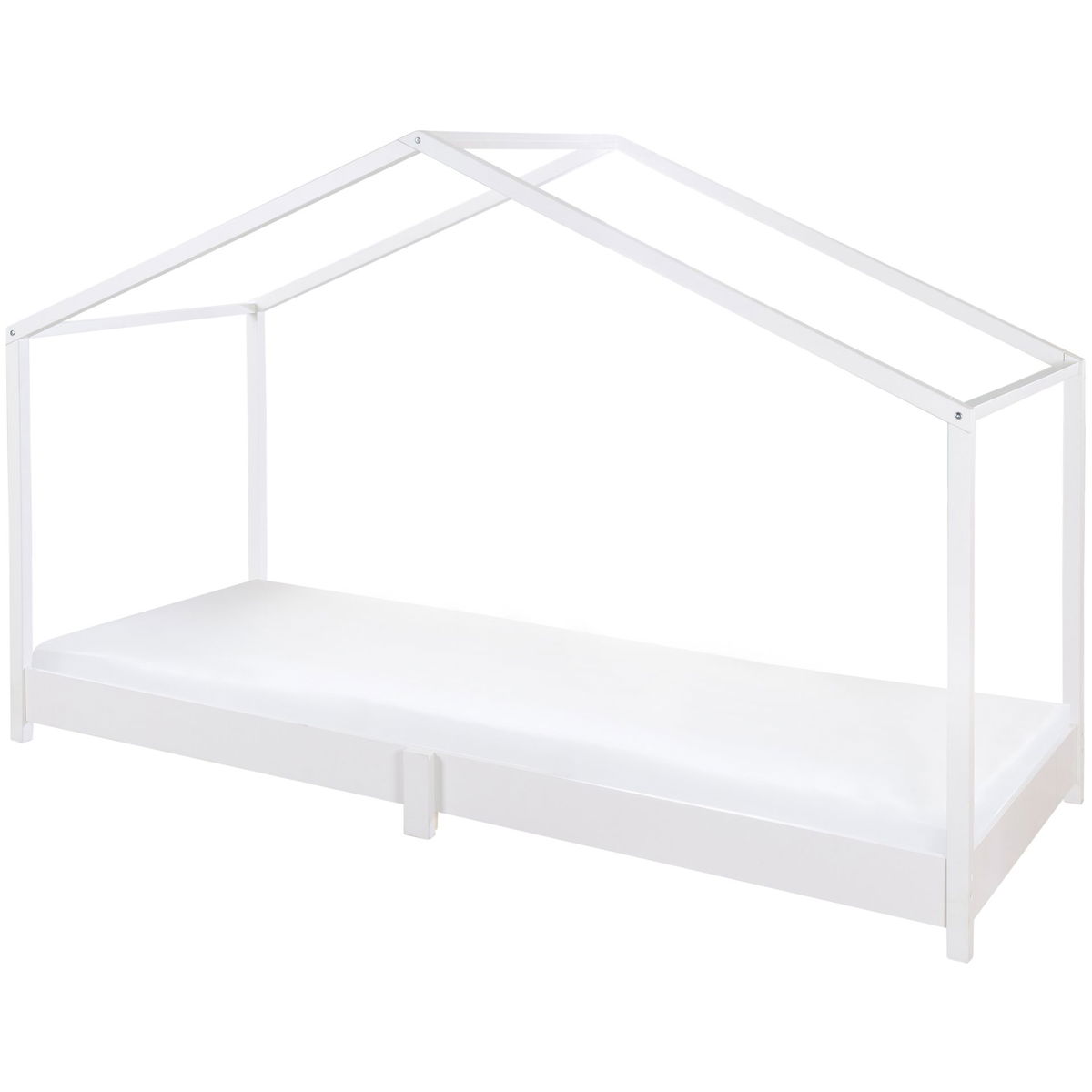 robaroba   Hausbett mit Rolllattenrost weiss 90x200cm