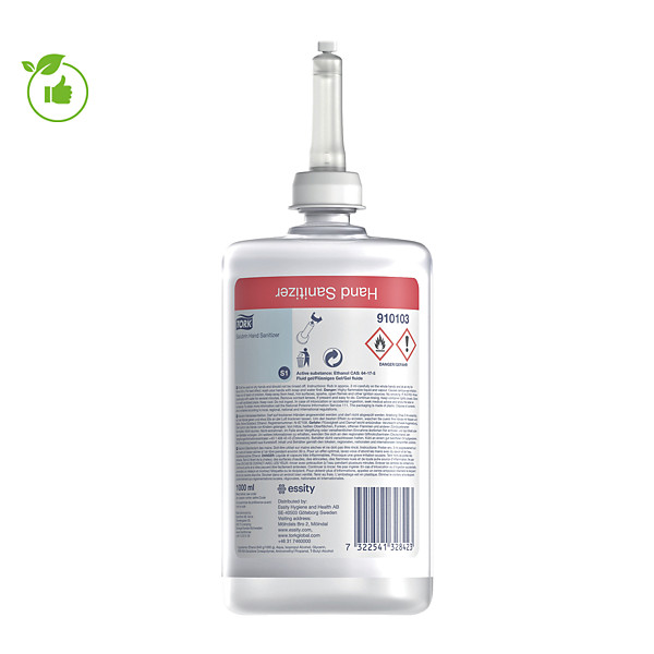 Cartouches gel hydroalcoolique Tork S1 1 L, lot de 6